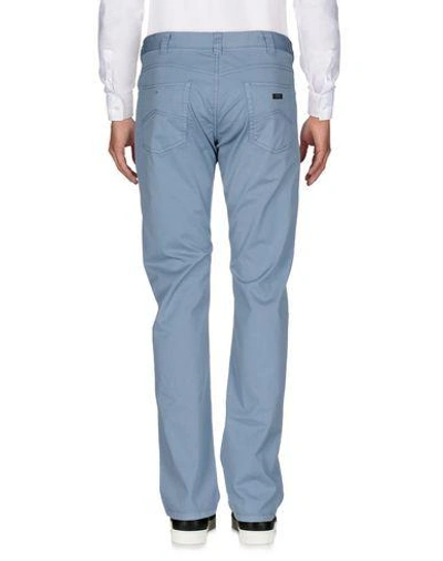 Shop Armani Collezioni Casual Pants In Pastel Blue