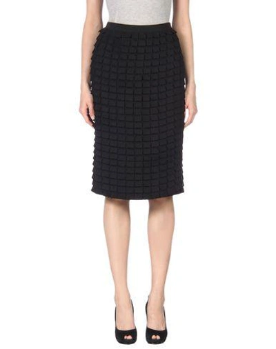 Shop Donna Karan Knee Length Skirt In Black