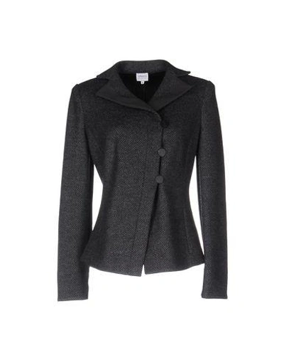 Shop Armani Collezioni Blazer In Lead