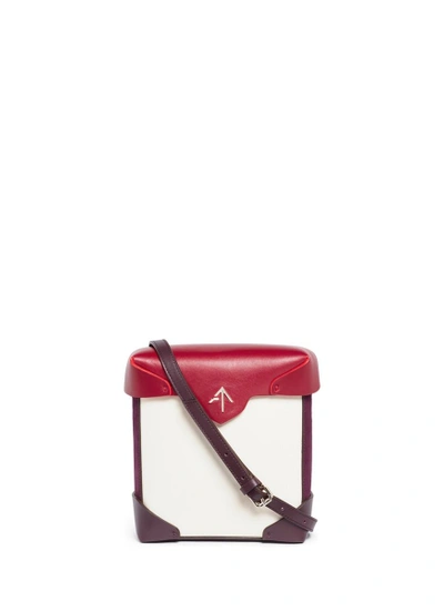 Shop Manu Atelier 'pristine' Mini Suede Panel Leather Crossbody Bag