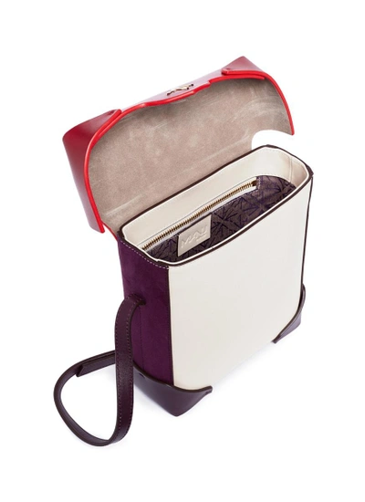 Shop Manu Atelier 'pristine' Mini Suede Panel Leather Crossbody Bag