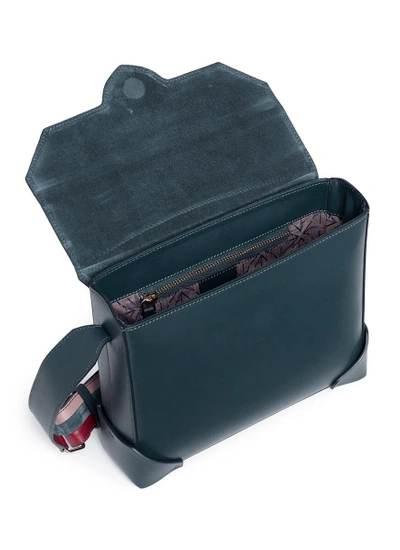 Shop Manu Atelier 'bold' Stripe Shoulder Strap Leather Messenger Bag