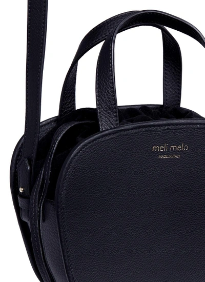 Shop Meli Melo 'rosetta' Leather And Suede Drawstring Bag