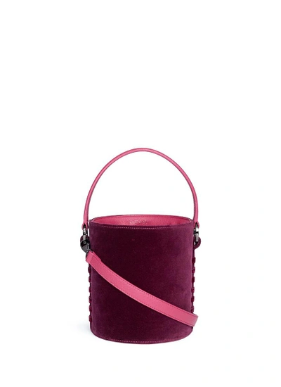 Shop Meli Melo 'santina' Mini Velvet Drawstring Bucket Bag