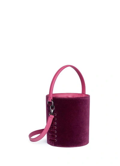 Shop Meli Melo 'santina' Mini Velvet Drawstring Bucket Bag