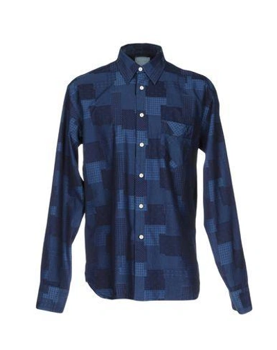 Shop Billy Reid Patterned Shirt In Dark Blue