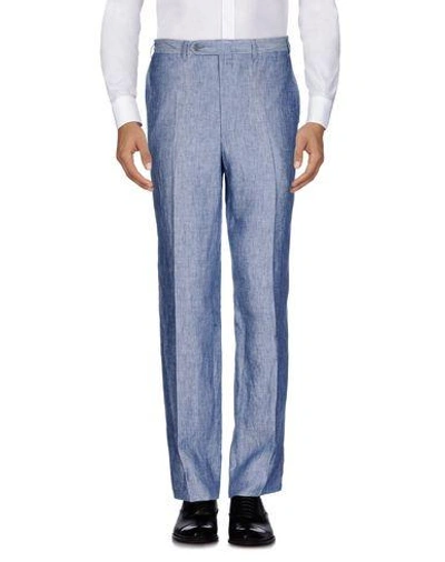Shop Canali Casual Pants In Slate Blue