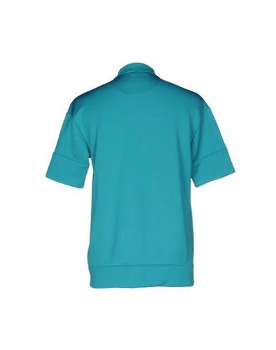 Shop Versace Polo Shirts In Turquoise
