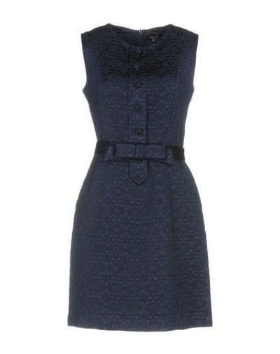 Shop Raoul Short Dress In Dark Blue