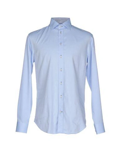Shop Armani Collezioni Shirts In Sky Blue