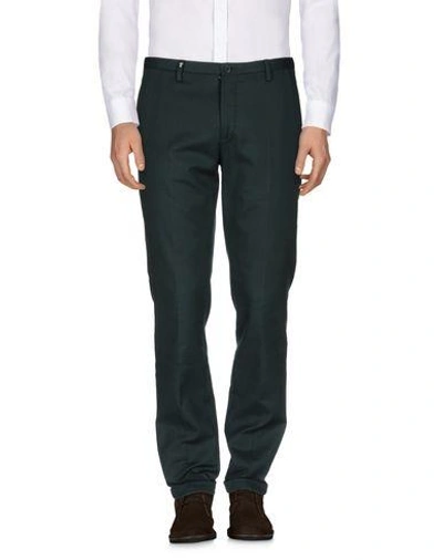 Shop Versace Casual Pants In Dark Green