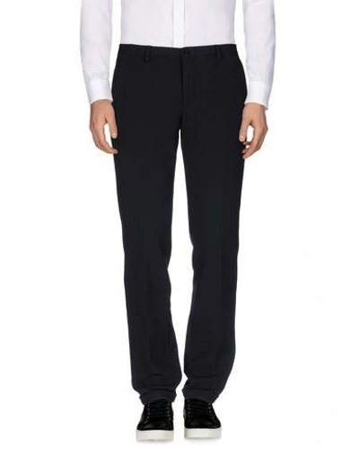 Shop Versace Casual Pants In Dark Blue