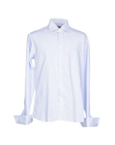 Shop Canali Striped Shirt In Sky Blue
