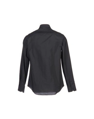 Shop Armani Collezioni Solid Color Shirt In Black