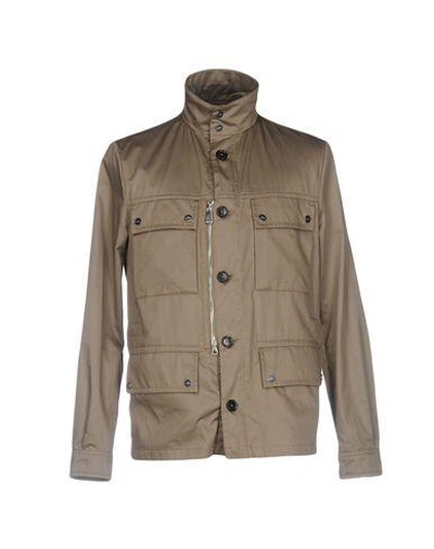 Shop Peuterey Man Jacket Khaki Size Xl Cotton In Beige