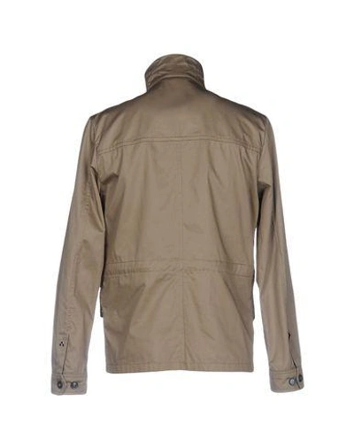 Shop Peuterey Man Jacket Khaki Size Xl Cotton In Beige