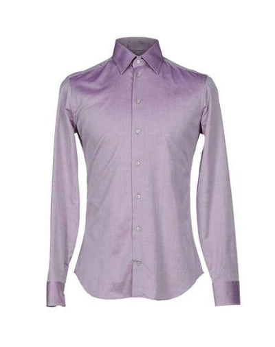 Shop Armani Collezioni Solid Color Shirt In Mauve