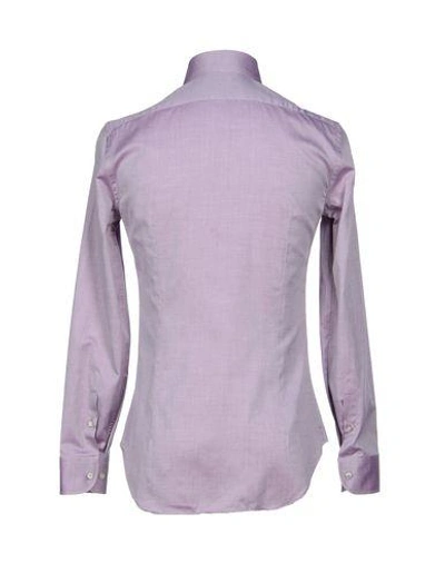 Shop Armani Collezioni Solid Color Shirt In Mauve