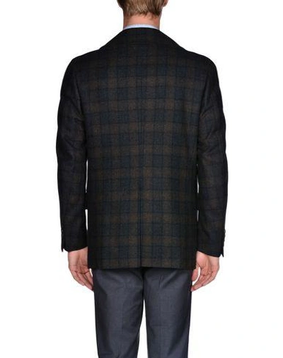 Shop Canali Coat In Dark Brown