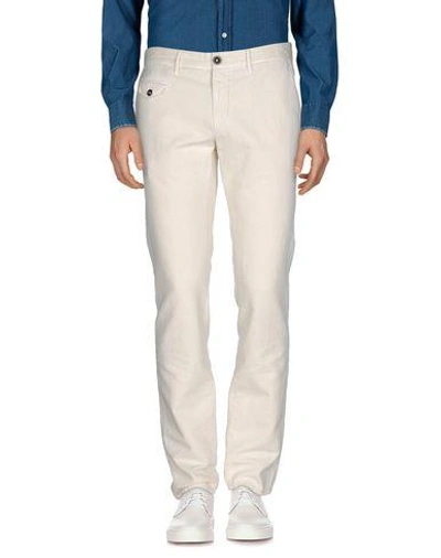 Shop Incotex Casual Pants In Ivory