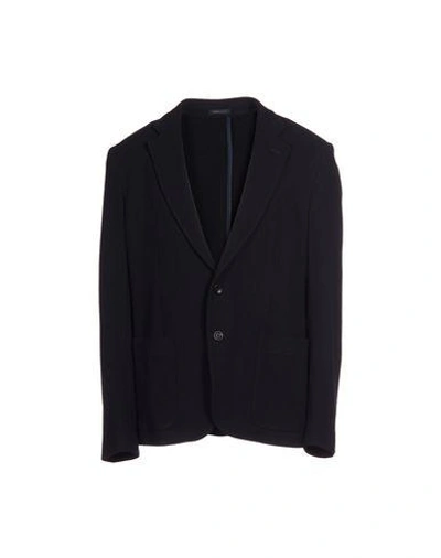 Shop Armani Collezioni Blazer In Dark Blue