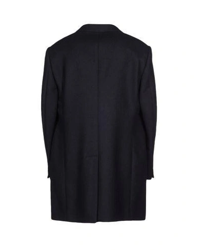 Shop Armani Collezioni Coat In Dark Blue