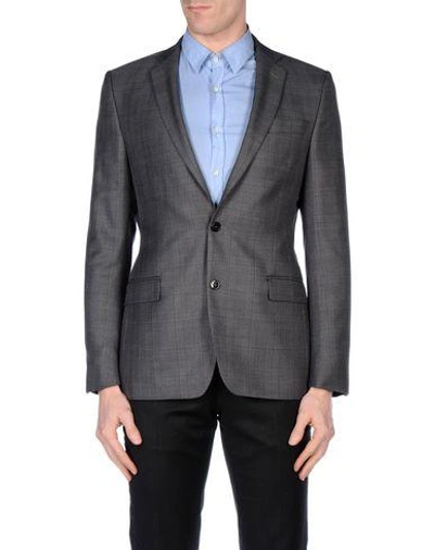 Shop Versace Blazer In Steel Grey