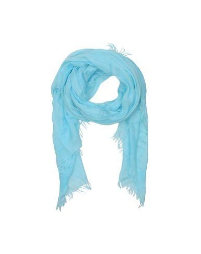 Shop Armani Collezioni Scarves In Sky Blue