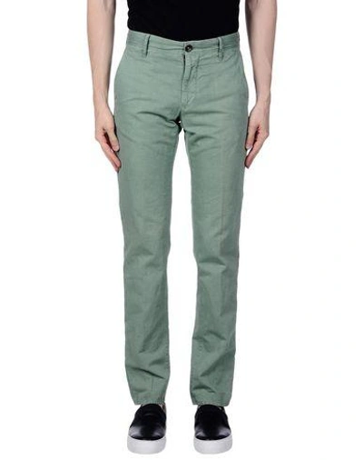 Shop Incotex Casual Pants In Light Green