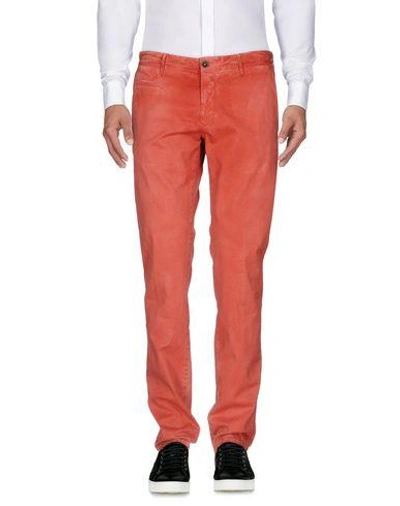 Shop Incotex Casual Pants In Coral