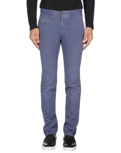 Shop Incotex Casual Pants In Pastel Blue