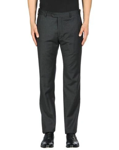 Shop Armani Collezioni Casual Pants In Steel Grey