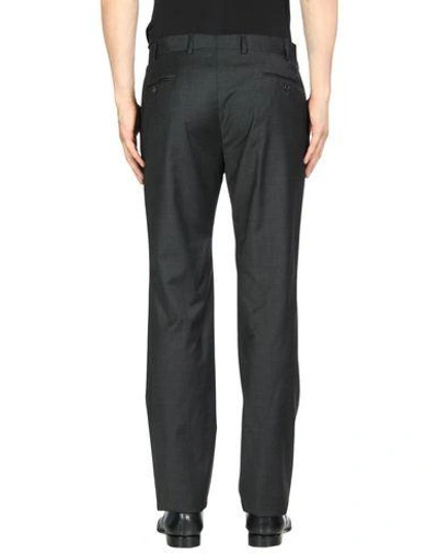 Shop Armani Collezioni Casual Pants In Steel Grey