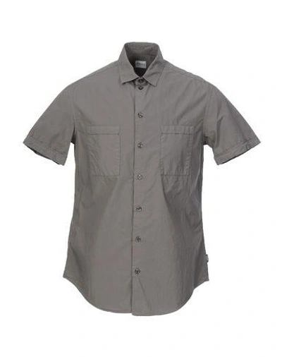 Shop Armani Collezioni Solid Color Shirt In Khaki