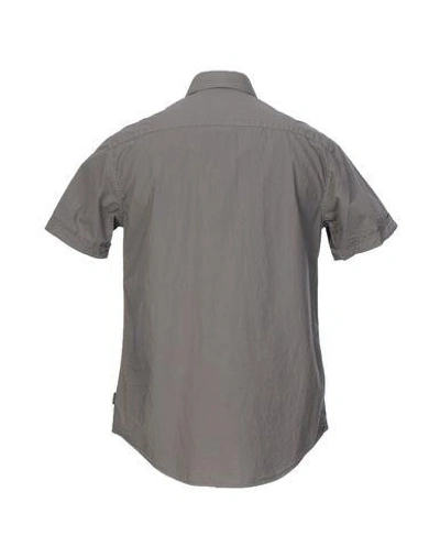 Shop Armani Collezioni Solid Color Shirt In Khaki