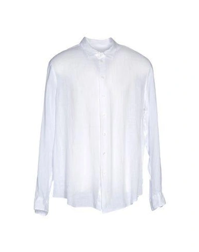 Shop Armani Collezioni Linen Shirt In White