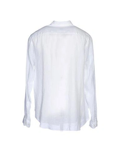Shop Armani Collezioni Linen Shirt In White