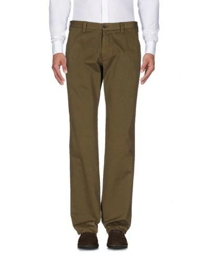 Shop Armani Collezioni Casual Pants In Military Green