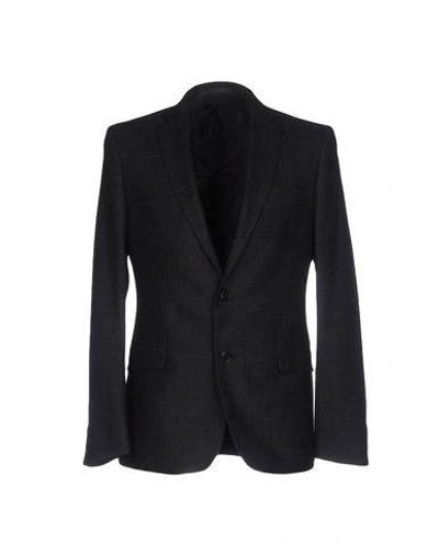 Shop Versace Blazers In Steel Grey