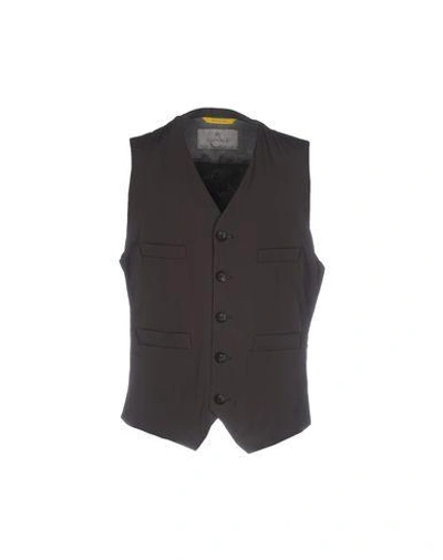 Shop Canali Suit Vest In Dark Brown