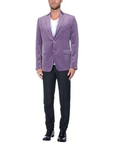 Shop Versace Blazers In Light Purple