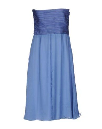 Shop Armani Collezioni Knee-length Dresses In Pastel Blue