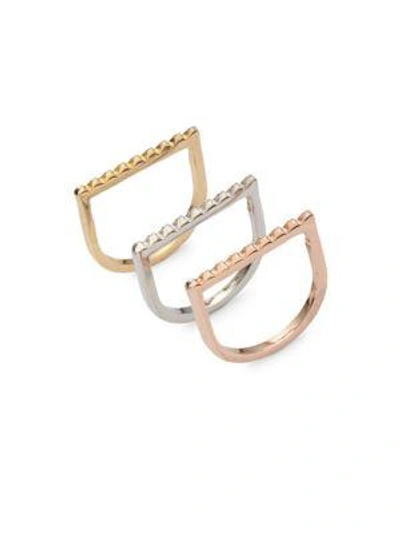 Shop Jules Smith Pyramid Stackable Rings In Gold Silver