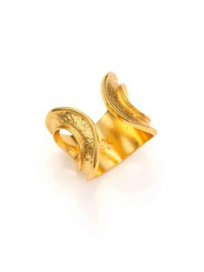 Shop Stephanie Kantis Sunkissed Hammered Ring In Gold