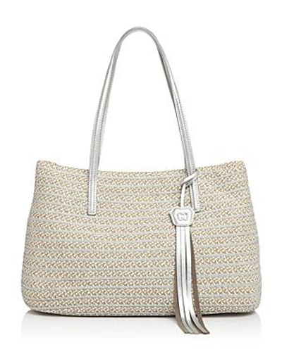 Shop Eric Javits Dame Brooke Tote In Frost White Mix