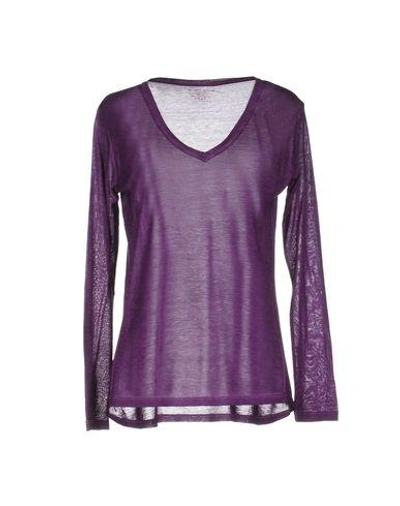 Shop Majestic T-shirts In Purple