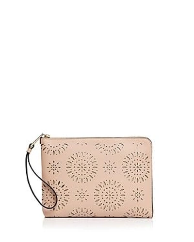 Shop Ivanka Trump Rio Tech Perforated Leather Tablet Case In Nude/gold