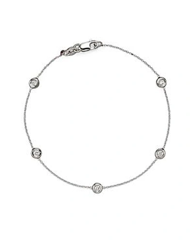 Shop Roberto Coin 18 Kt. White Gold Bezel-set Diamond Bracelet