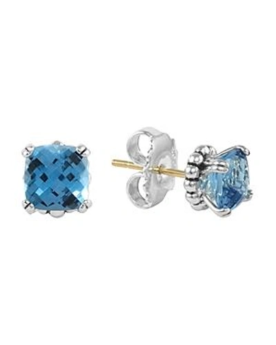 Shop Lagos Sterling Silver Caviar Color Prism Blue Topaz Stud Earrings