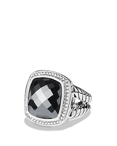 Shop David Yurman Albion Ring With Hematine & Diamonds In Silver/black